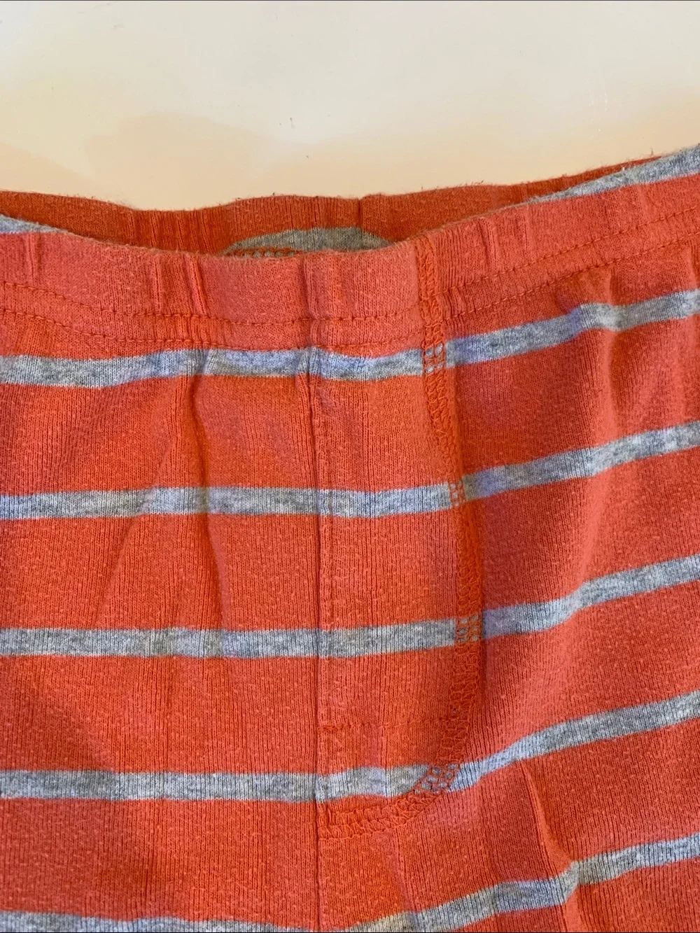 Carter's Simple Joys Bots 4T Coral and Gray Striped Cotton Knit Pajama Shorts